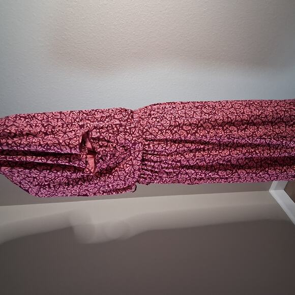 GAP Red Ruched Midi Dress with Dolman Sleeves - Picture 3 of 5